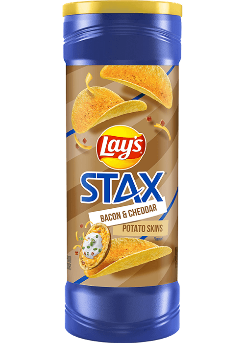Lay's Stax Potato Crisps - Bacon & Cheddar Potato Skins Flavored