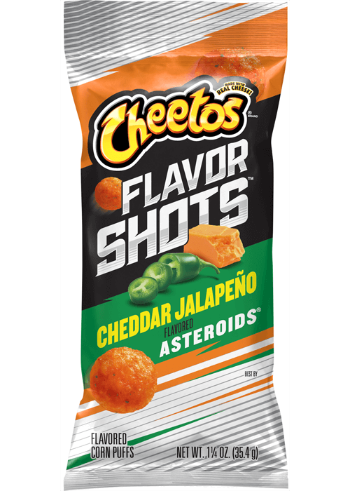 Cheetos Flavor Shots - Flavored Corn Puffs - Cheddar Jalapeño Flavored Asteroids