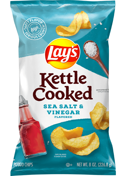 Lay's Kettle Cooked Potato Chips - Sea Salt & Vinegar Flavored