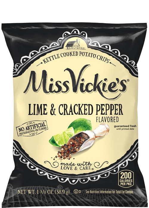 Miss Vickie's Kettle Cooked Potato Chips - Lime & Cracked Pepper Flavored