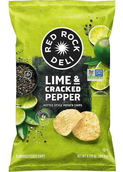 Red Rock Deli Kettle Style Potato Chips - Lime & Cracked Pepper Flavored