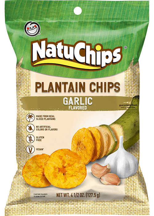 NatuChips Plantain Chips - Garlic Flavored