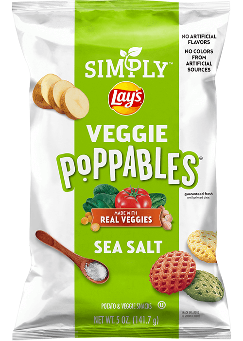 Simply Lay's Veggie Poppables Potato & Veggie Snacks - Sea Salt
