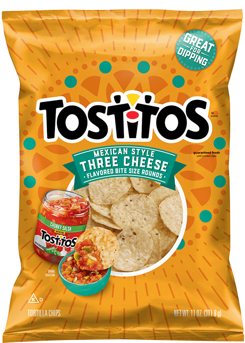 Tostitos Tortilla Chips - Mexican Style Three Cheese Bite Size Rounds