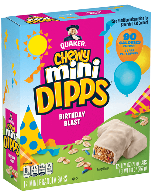 Quaker Chewy Mini Dipps Granola Bars - Birthday Blast