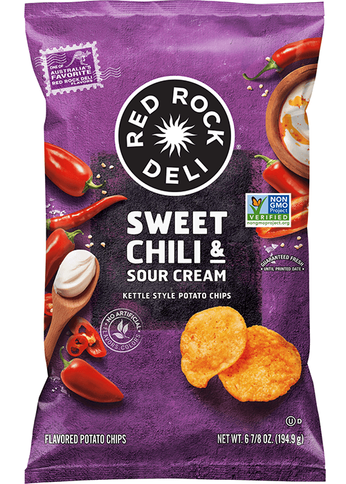 Red Rock Deli Kettle Style Potato Chips - Sweet Chili & Sour Cream Flavored