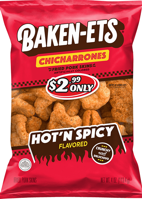 Baken-Ets Fried Pork Skins - Hot 'N Spicy Flavored Chicharrones